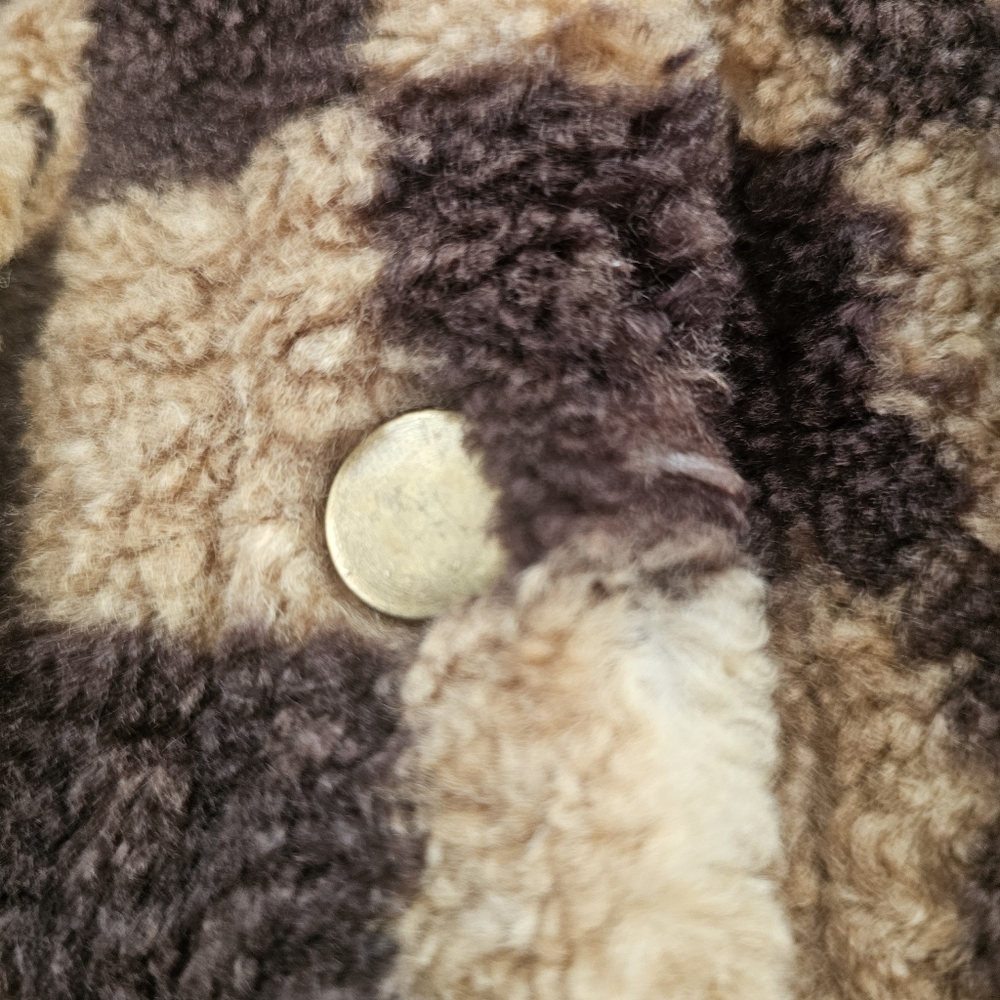 Lulus On My Checklist Tan and Brown Checkered Cropped Teddy Jacket - Picture 5 of 15